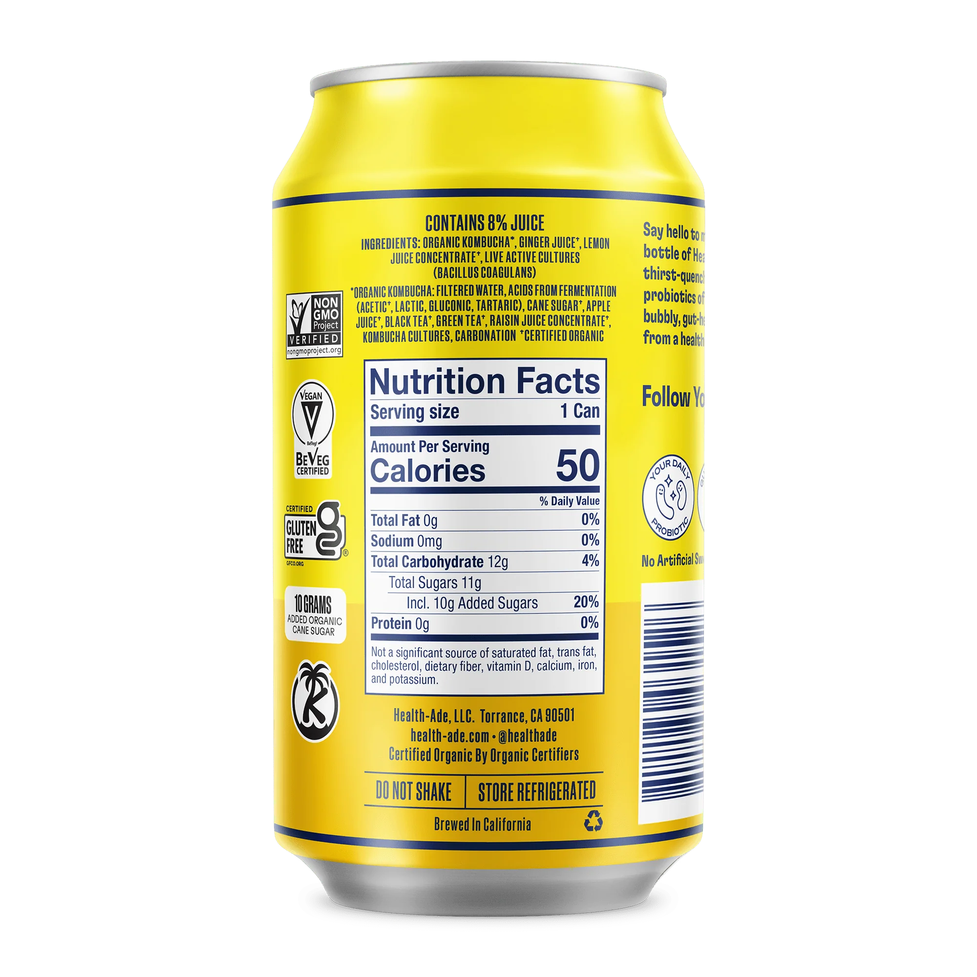 Ginger-Lemon Kombucha in Cans (24 pack) - Image 13